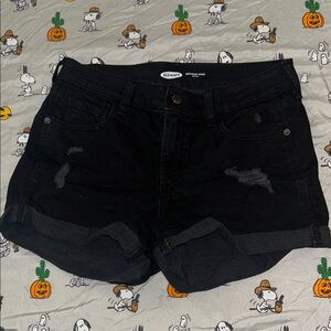 Old Navy Women's Distressed Black Jean Shorts